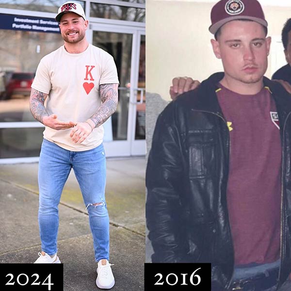 Still Detox alumnus before treatment and after 7 years of sobriety