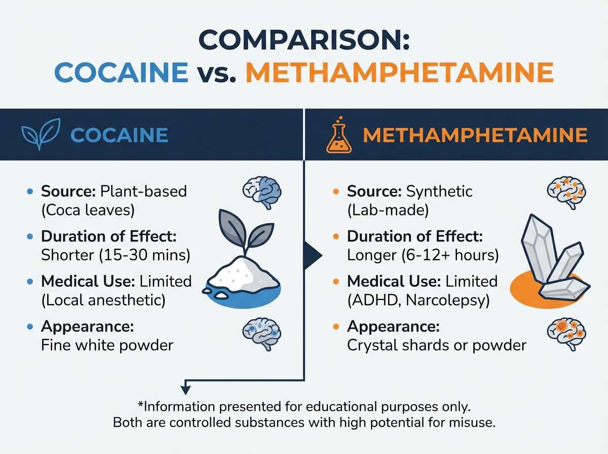 cocaine vs meth